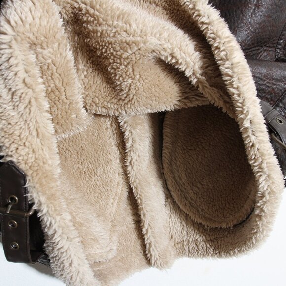 Free People We The Free Bad Habits Cozy Waistcoat Vest Crackle Brown Full Zip - Picture 12 of 14